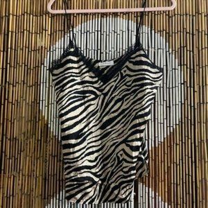 Anine Bing Alicia Silk Cami in Zebra Medium Top